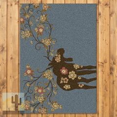 203161 - Low Pile Nylon Moose Blossom 3ft x 4ft Area Rug in Blue