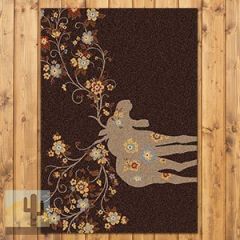 203171 - Low Pile Nylon Moose Blossom 3ft x 4ft Area Rug in Brown