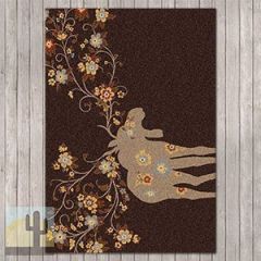203172 - Low Pile Nylon Moose Blossom 4ft x 5ft Area Rug in Brown
