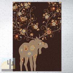 203173 - Low Pile Nylon Moose Blossom 5ft x 8ft Area Rug in Brown