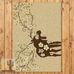 203181 - Low Pile Nylon Moose Blossom 3ft x 4ft Area Rug in Beige
