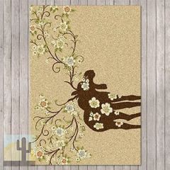 203182 - Low Pile Nylon Moose Blossom 4ft x 5ft Area Rug in Beige