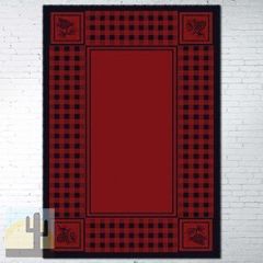 203233 - Low Pile Nylon Pine Refuge 5ft x 8ft Area Rug in Red