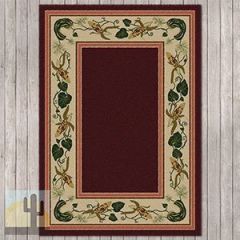 203302 - Three Sisters 4ft x 5ft Low Pile Area Rug in Burgundy