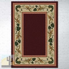 203303 - Three Sisters 5ft x 8ft Low Pile Area Rug in Burgundy