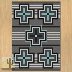 203434 - Bounty Turquoise 8ft x 11ft Low Pile Area Rug