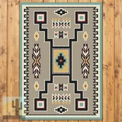 203531 - Old Crow Turquoise 3ft x 4ft Low Pile Area Rug