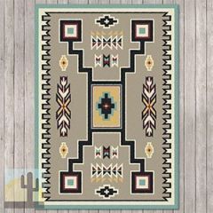 203532 - Old Crow Turquoise 4ft x 5ft Low Pile Area Rug