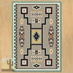 203534 - Old Crow Turquoise 8ft x 11ft Low Pile Area Rug