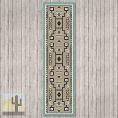 203535 - Old Crow Turquoise 2ft x 8ft Hall Runner