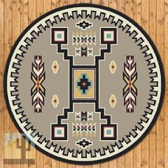 203536 - Old Crow Turquoise 8ft Round Low Pile Area Rug