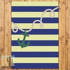 203581 - Rope and Anchor Mint 3ft x 4ft Low Pile Area Rug