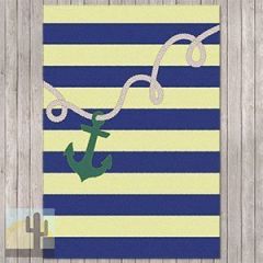 203582 - Rope and Anchor Mint 4ft x 5ft Low Pile Area Rug