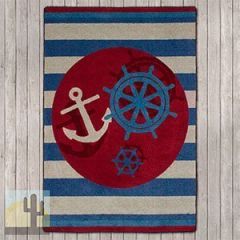 203602 - Ahoy There Nautical 4ft x 5ft Low Pile Area Rug