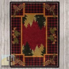 203722 - Plaid Woodsman Red 4ft x 5ft Low Pile Area Rug