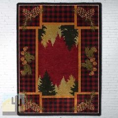203723 - Plaid Woodsman Red 5ft x 8ft Low Pile Area Rug