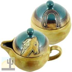 216103 - 564HS Mara Stoneware Creamer and Sugar Bowl Set Horses