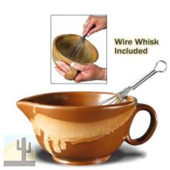 216473 - Prado Stoneware 30oz Mixing Bowl with Whisk - Chocolate