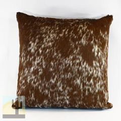 322064-1 - 20 x 20 Cowhide Pillow Salt Pepper Mostly Brown 322064-1
