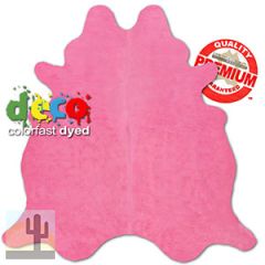 322515 - Colorfast Dyed Solid Pink Premium Cowhide Rug