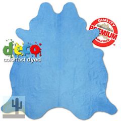 322521 - Colorfast Dyed Solid Sea Blue Premium Cowhide Rug