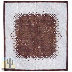 32309 - Custom Patchwork Cowhide Rug White with Brown Middle 32309