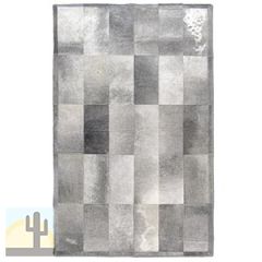 323157-14461 - 81 x 50 Cowhide Patchwork Rug Gray Rectangles 323157-14461