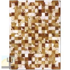 323168 - Custom Patchwork Cowhide Area Rug Brown and White 323168