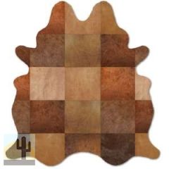 323186 - Custom Patchwork Cowhide Area Rug Cow Shaped Browns 323186