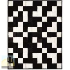323207 - Custom Patchwork Cowhide Rug Crossword Black White 323207