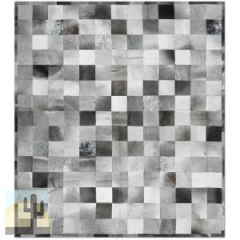 323224 - Custom Patchwork Cowhide Area Rug Shades of Gray 323224