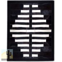 32323 - Custom Patchwork Cowhide Area Rug Tron White on Black 32323