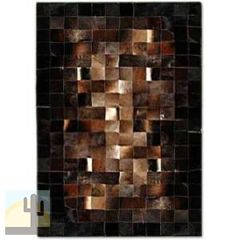 323245 - Custom Patchwork Cowhide Rug Brown Shades Transition 323245