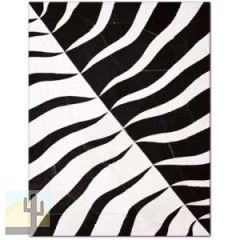 323246 - Custom Patchwork Cowhide Rug Stripes Black and White 323246