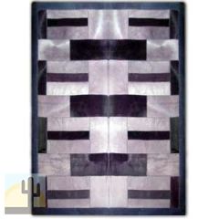 32326 - Custom Patchwork Cowhide Rug Color Choice Block Totem 32326