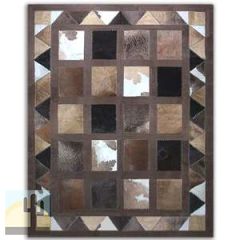 32338 - Custom Patchwork Cowhide Rug Windows and Triangles 32338