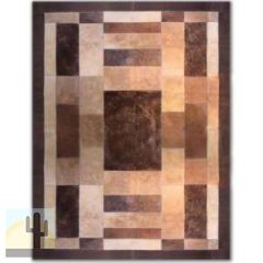 32350 - Custom Patchwork Cowhide Area Rug Architectural Brown 32350