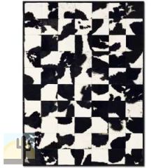 32369 - Custom Patchwork Cowhide Area Rug Black and White 32369