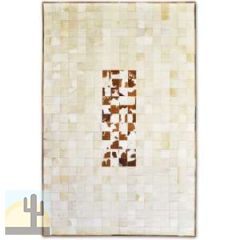 32403 - Custom Patchwork Cowhide Rug Light with Brown Middle 32403