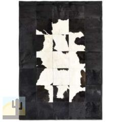 32406 - Custom Patchwork Cowhide Rug Black Border with White 32406
