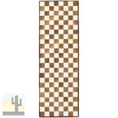 32490R - Custom Patchwork Cowhide Runner Checkerboard Brown 32490R