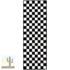 32493R - Custom Patchwork Cowhide Runner Checkerboard Black 32493R