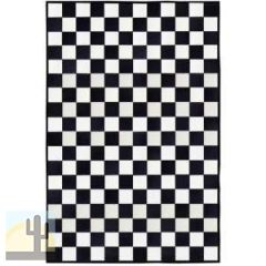 32493 - Custom Patchwork Cowhide Area Rug Checkerboard Black 32493