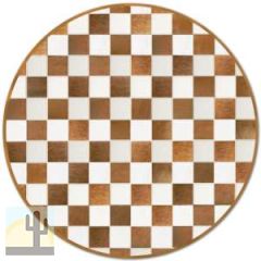 32502 - Custom Patchwork Round Cowhide Rug Checkers Brown 32502