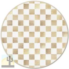 32503 - Custom Patchwork Round Cowhide Rug Checkers Palomino 32503