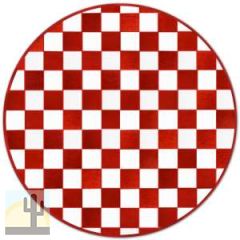 32505 - Custom Patchwork Round Cowhide Rug Checkers Color 32505