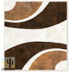 32561 - Custom Patchwork Cowhide Rug Four Arches Brown Shades 32561