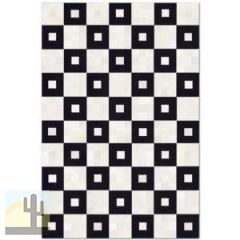 32581 - Custom Patchwork Cowhide Rug Square Dots Black White 32581