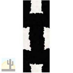 32586R - Custom Patchwork Cowhide Runner Torn Paper Black 32586R