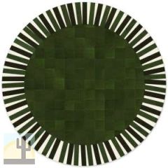 32617 - Custom Patchwork Round Cowhide Rug Sun Dyed Color 32617